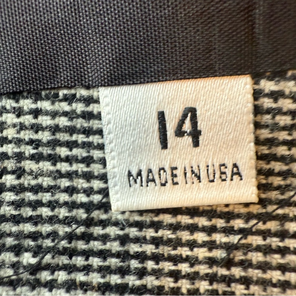Evan Picone Black & White Tweed Blazer Wool Lined Size 14 Classic Career Jacket - Picture 10 of 14